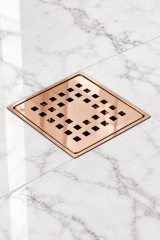Bakır Banyo Yer Sifonu Sukar Platin Özel Tasarım 10x10 Banyo Yer Süzgeci Paslanmaz Çelik Koku Önleyici Bronz Özellikli Gider
