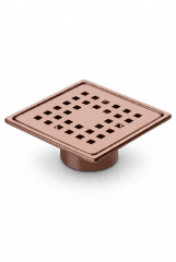 Bakır Banyo Yer Sifonu Sukar Platin Özel Tasarım 10x10 Banyo Yer Süzgeci Paslanmaz Çelik Koku Önleyici Bronz Özellikli Gider