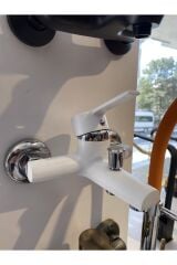 Banyo Bataryası Beyaz Banyo Musluğu Mat Beyaz Duş Bataryası