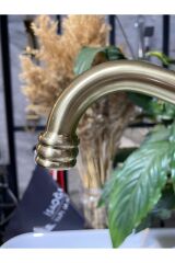 Mutfak Bataryası Mat Gold Evye Musluğu Rustik Tasarım Mutfak Bataryası Fırçalanmış Mat Gold Dore