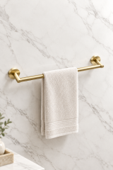 Mat Gold Banyo Havluluğu Fırçalanmış Altın Modern Uzun Banyo Havluluk Pirinç Materyal