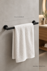 Antrasit Gri Banyo Havluluğu Fırçalanmış Art Grey Modern Uzun Banyo Havluluk Pirinç Materyal