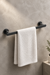 Antrasit Gri Banyo Havluluğu Fırçalanmış Art Grey Modern Uzun Banyo Havluluk Pirinç Materyal