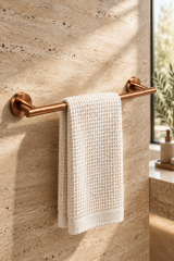 Mat Bakır Bronz Banyo Havluluğu Fırçalanmış Bronz Modern Uzun Banyo Havluluk Pirinç Materyal