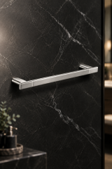 Mat Krom Banyo Havluluğu Fırçalanmış Krom Modern Uzun Banyo Havluluk Pirinç Materyal