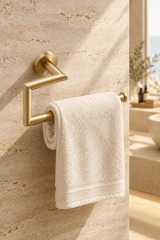 Mat Altın Banyo Havluluk Açık Modern Tasarım Fırçalanmış Gold Banyo Havluluk Pirinç Materyal
