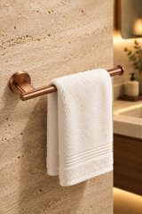 Mat Bakır Bronz Banyo Havluluk Açık Modern Tasarım Fırçalanmış Bronz Banyo Havluluk Pirinç Materyal Leke Tutmaz