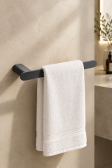 Antrasit Gri Banyo Havluluk Açık Modern Tasarım Fırçalanmış Art Grey Banyo Havluluk Pirinç Materyal Leke Tutmaz