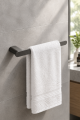 Antrasit Gri Banyo Havluluk Açık Modern Tasarım Fırçalanmış Art Grey Banyo Havluluk Pirinç Materyal Leke Tutmaz