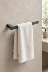 Antrasit Gri Banyo Havluluk Açık Modern Tasarım Fırçalanmış Art Grey Banyo Havluluk Pirinç Materyal Leke Tutmaz