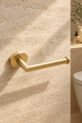 Mat Gold Açık Modern Tuvalet Kağıtlık Fırçalanmış Altın Banyo Tuvalet Kağıtlığı Pirinç Materyal Leke Tutmaz