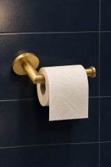 Mat Gold Açık Modern Tuvalet Kağıtlık Fırçalanmış Altın Banyo Tuvalet Kağıtlığı Pirinç Materyal Leke Tutmaz