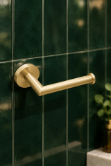 Mat Gold Açık Modern Tuvalet Kağıtlık Fırçalanmış Altın Banyo Tuvalet Kağıtlığı Pirinç Materyal Leke Tutmaz