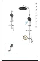 Duş Sistemi Tepe Yağmurlamalı Batarya Dahil Set Oval Yuvarlak Robot Duş Başlığı Komple Set