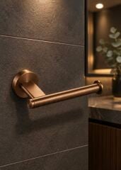 Mat Bakır Bronz Açık Modern Tuvalet Kağıtlık Fırçalanmış Bronz Banyo Tuvalet Kağıtlığı Pirinç Materyal Leke Tutmaz