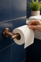 Mat Bakır Bronz Açık Modern Tuvalet Kağıtlık Fırçalanmış Bronz Banyo Tuvalet Kağıtlığı Pirinç Materyal Leke Tutmaz