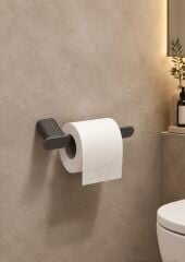 Antrasit Gri Açık Modern Tuvalet Kağıtlık Fırçalanmış Art Grey Banyo Tuvalet Kağıtlığı Pirinç Materyal Leke Tutmaz