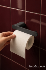 Antrasit Gri Açık Modern Tuvalet Kağıtlık Fırçalanmış Art Grey Banyo Tuvalet Kağıtlığı Pirinç Materyal Leke Tutmaz