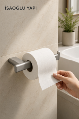 Mat Krom Açık Modern Tuvalet Kağıtlık Fırçalanmış Krom Banyo Tuvalet Kağıtlığı Pirinç Materyal Leke Tutmaz