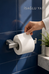 Mat Krom Açık Modern Tuvalet Kağıtlık Fırçalanmış Krom Banyo Tuvalet Kağıtlığı Pirinç Materyal Leke Tutmaz