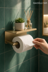Mat Bakır Bronz Modern Tuvalet Kağıtlık Fırçalanmış Bronz Telefon Raflı Banyo Tuvalet Kağıtlığı Pirinç Materyal Leke Tutmaz