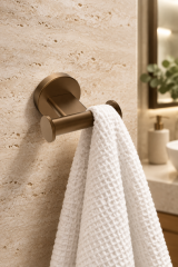 Mat Bakır Bronz Banyo Bornoz Askılık Fırçalanmış Bakır Modern Tasarım Leke Tutmaz Banyo Askısı