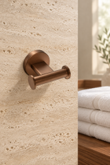 Mat Bakır Bronz Banyo Bornoz Askılık Fırçalanmış Bakır Modern Tasarım Leke Tutmaz Banyo Askısı