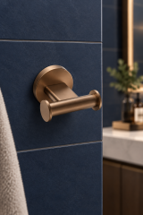 Mat Bakır Bronz Banyo Bornoz Askılık Fırçalanmış Bakır Modern Tasarım Leke Tutmaz Banyo Askısı