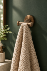Mat Bakır Bronz Banyo Bornoz Askılık Fırçalanmış Bakır Modern Tasarım Leke Tutmaz Banyo Askısı