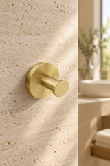 Mat Gold Altın Banyo Bornoz Askılık Fırçalanmış Gold Modern Tasarım Leke Tutmaz Banyo Askısı