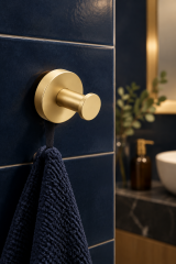 Mat Gold Altın Banyo Bornoz Askılık Fırçalanmış Gold Modern Tasarım Leke Tutmaz Banyo Askısı