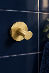 Mat Gold Altın Banyo Bornoz Askılık Fırçalanmış Gold Modern Tasarım Leke Tutmaz Banyo Askısı