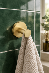 Mat Gold Altın Banyo Bornoz Askılık Fırçalanmış Gold Modern Tasarım Leke Tutmaz Banyo Askısı