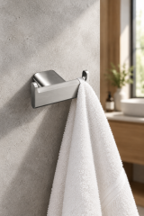 Mat Krom Banyo Bornoz Askılık Fırçalanmış Krom Modern Tasarım Leke Tutmaz Banyo Askısı