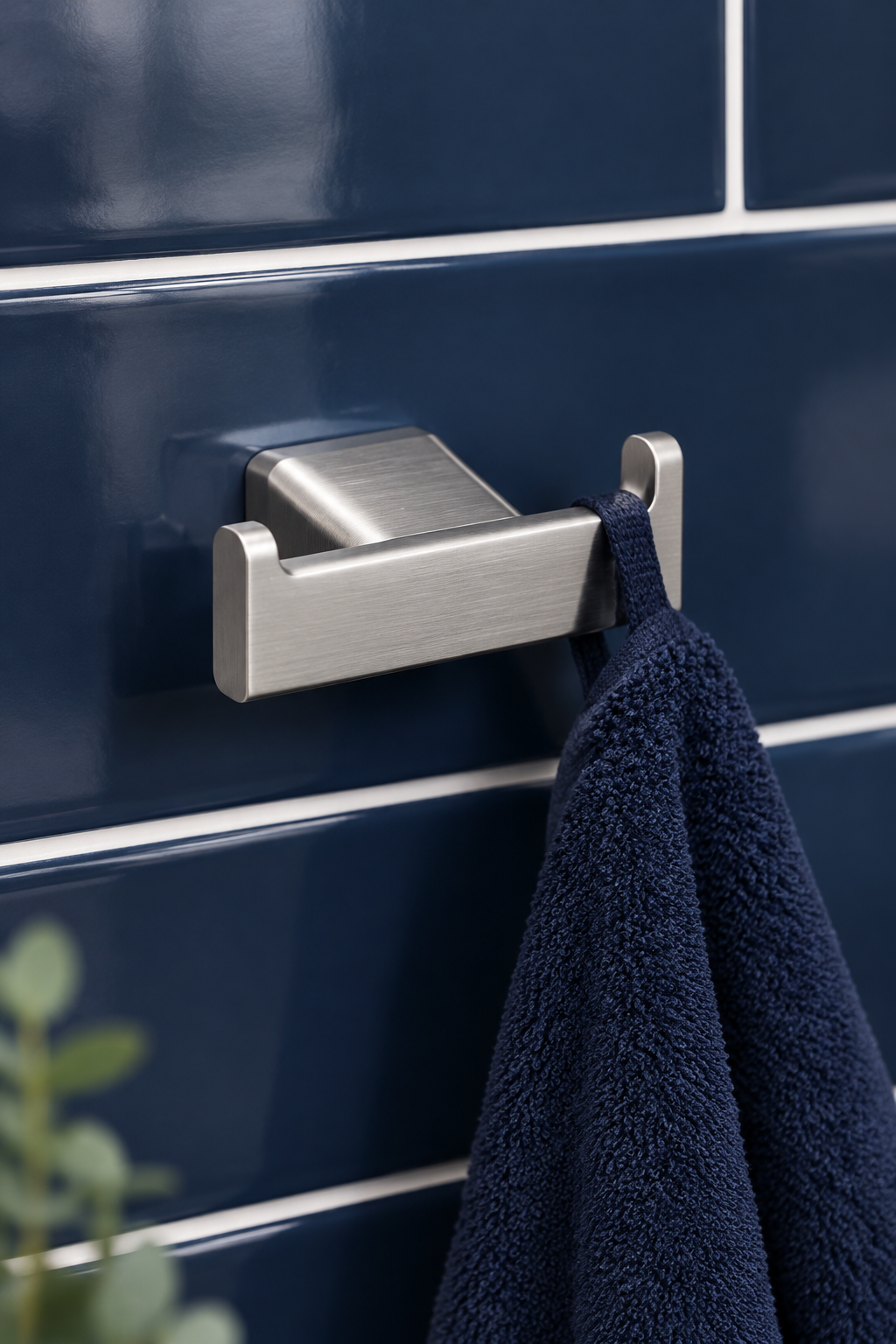Mat Krom Banyo Bornoz Askılık Fırçalanmış Krom Modern Tasarım Leke Tutmaz Banyo Askısı