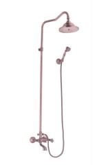 Bakır Duş Sistemi Bronz Duş Seti Tepe Yağmurlamalı Batarya Dahil Set Vintage Duş Başlığı Batarya