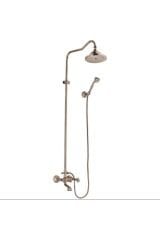 Mat Gold Duş Sistemi Antik Gold Duş Seti Tepe Yağmurlamalı Vintage Duş Başlığı Komple Pirinç Batarya