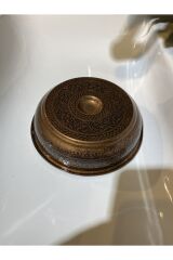 Bakır Hamam Tası Bron Kurna Tası İşlemeli Motifli Ağır Kurna Tası