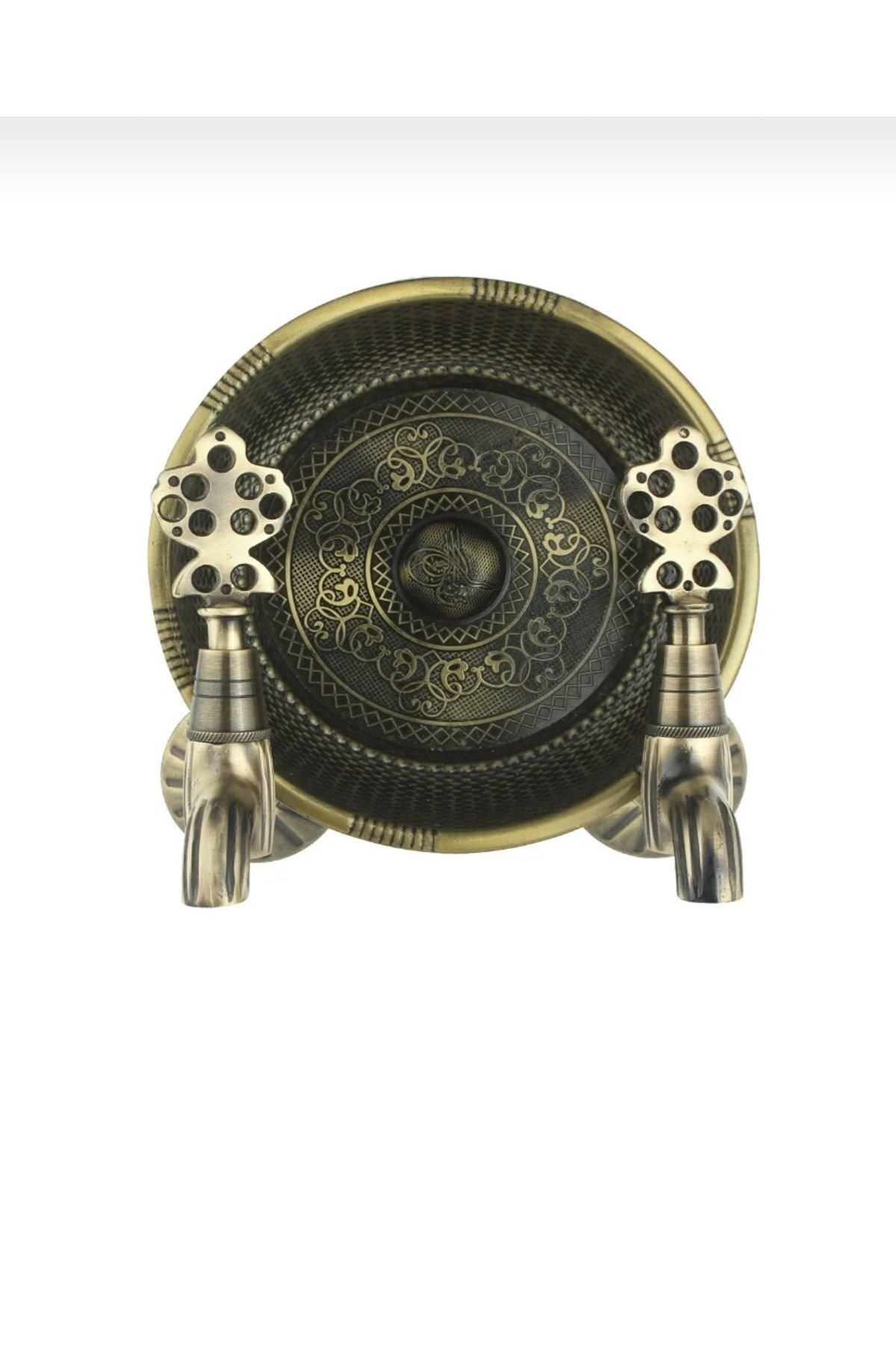 Antik Kurna Musluğu ve Hamam Tası Üçlü Set Hamam Tası Kurna Musluğu Komple Pirinç