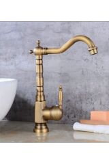 Rustik Batarya Antik Gold Mutfak Musluğu Country Tasarım Evye ve Banyo Bataryası Mat Altın Musluk