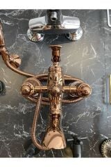 Bakır Duş Seti Rose Bronz Vintage Duş Sistemi Porsalenli İşlemeli Premi