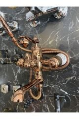 Bakır Duş Seti Rose Bronz Vintage Duş Sistemi Porsalenli İşlemeli Premi