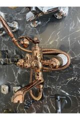 Bakır Duş Seti Rose Bronz Vintage Duş Sistemi Porsalenli İşlemeli Premi