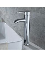 Çanak Lavabo Bataryası Gümüş Lavabo Bataryası Yüksek Çanak Lavabo Musluğu Garantili Modern Tasarım