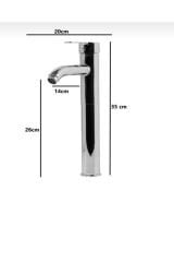 Çanak Lavabo Bataryası Gümüş Lavabo Bataryası Yüksek Çanak Lavabo Musluğu Garantili Modern Tasarım