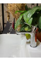 Lavabo Bataryası Gümüş Banyo Lavabo Musluğu Modern Tasarım 5 Yıl Garantili Lavabo Armatür