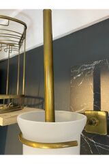 Mat Gold Tuvalet Fırçası Antik Gold Tuvalet Fırçalık Komple Pirinç Paslanmaz