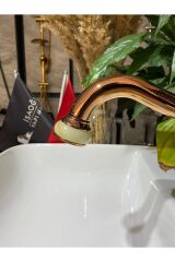 Bakır Lavabo Bataryası Mermer Tasarım Bronz Lavabo Musluğu Country Design Rose Bakır