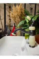 Siyah Lavabo Bataryası Mermer Tasarım Country Design Siyah Lavabo Musluğu