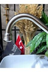 Arıtmalı Mutfak Bataryası Antrasit Evye Musluğu Fırçalanmış Mat Antrasit Arıtıcılı Batarya